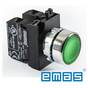 Taster zeleni 1NO 1NC sa adapterom EMAS