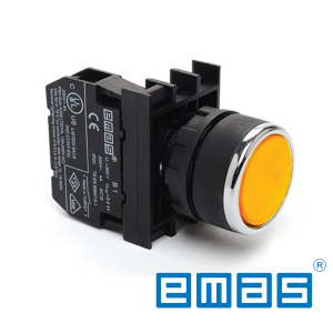 Taster žuti sa adapterom 1NO kontaktom fi 22mm EMAS