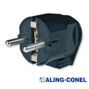 Utikač dvopolni L profil crni Aling conel