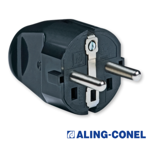 Utikač dvopolni crni Aling conel