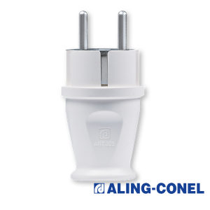 Utikač dvopolni masivni medium bijeli Aling conel