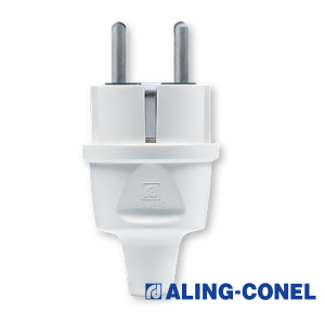 Utikač dvopolni masivni standard bijeli Aling conel