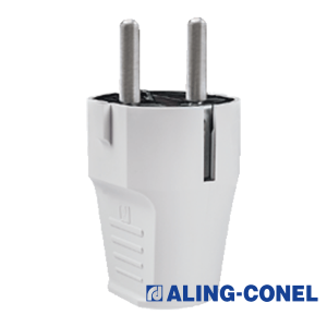 Utikač dvopolni ravni bijeli Aling conel